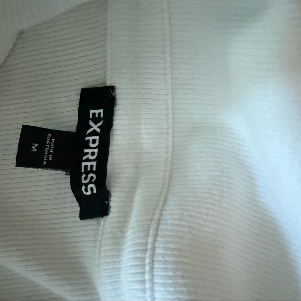 Express White Ribbed Knit Top - Picture 4 of 6